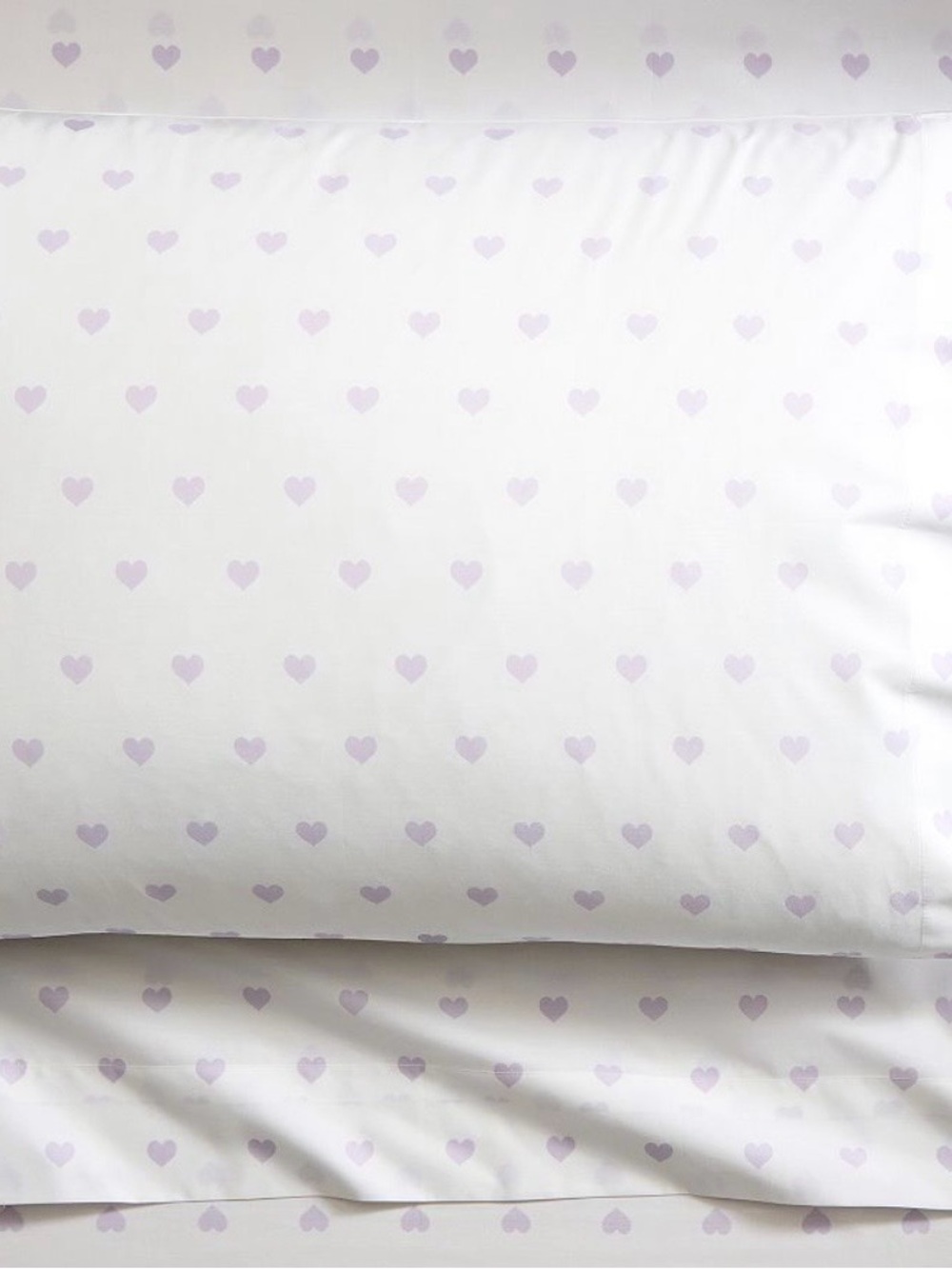 Pottery Barn Kids Lavender Heart Organic Cotton Crib Sheet